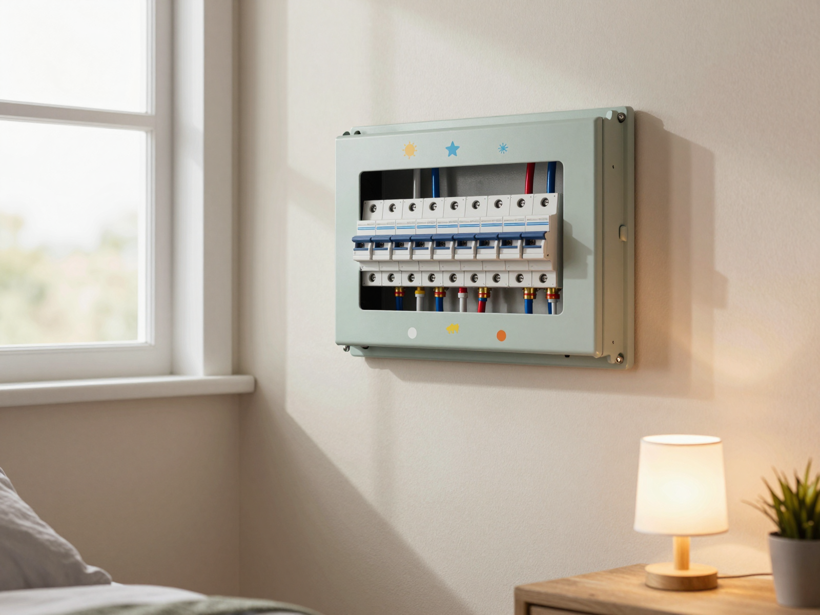 Completed modern electrical panel installation